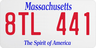 MA license plate 8TL441