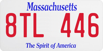 MA license plate 8TL446