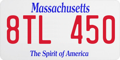 MA license plate 8TL450