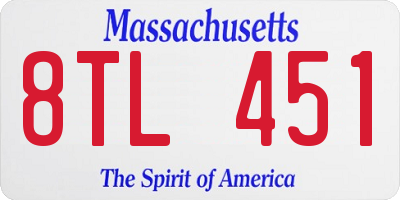 MA license plate 8TL451