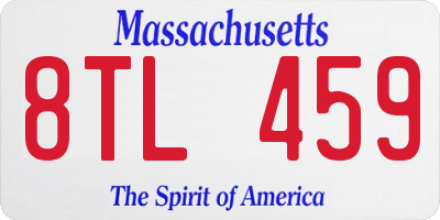 MA license plate 8TL459