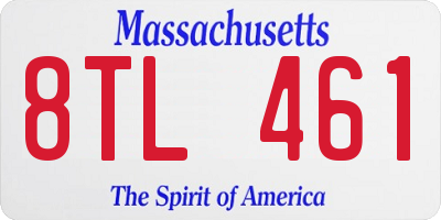 MA license plate 8TL461