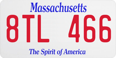 MA license plate 8TL466