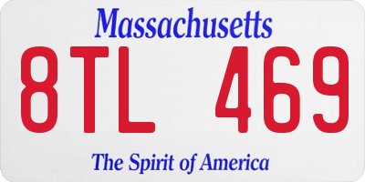 MA license plate 8TL469