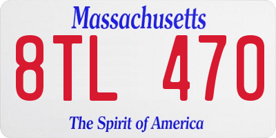 MA license plate 8TL470