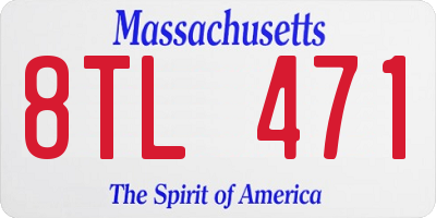 MA license plate 8TL471