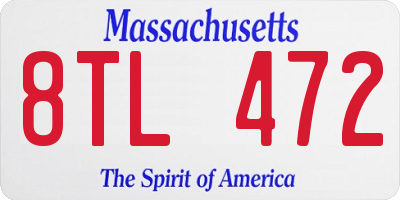 MA license plate 8TL472