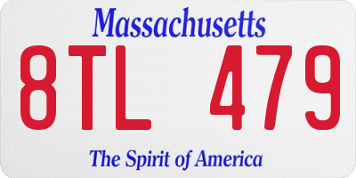 MA license plate 8TL479
