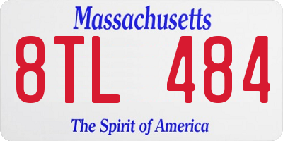 MA license plate 8TL484