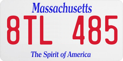 MA license plate 8TL485