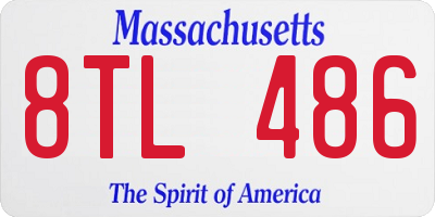 MA license plate 8TL486