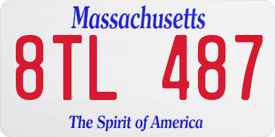 MA license plate 8TL487