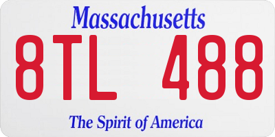 MA license plate 8TL488