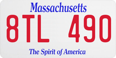 MA license plate 8TL490