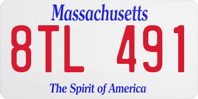 MA license plate 8TL491