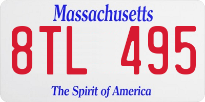 MA license plate 8TL495