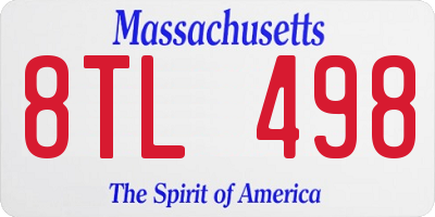 MA license plate 8TL498