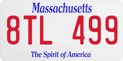 MA license plate 8TL499