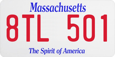 MA license plate 8TL501