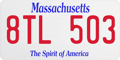 MA license plate 8TL503