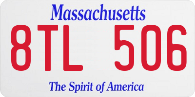 MA license plate 8TL506