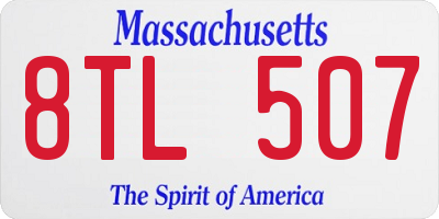 MA license plate 8TL507