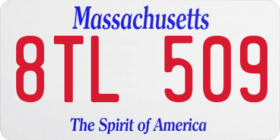 MA license plate 8TL509