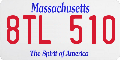 MA license plate 8TL510
