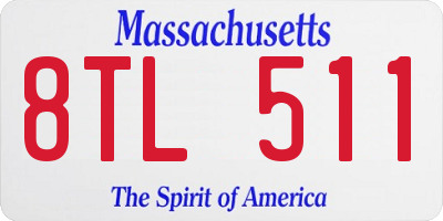 MA license plate 8TL511