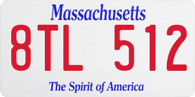 MA license plate 8TL512
