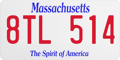 MA license plate 8TL514