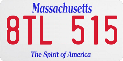 MA license plate 8TL515