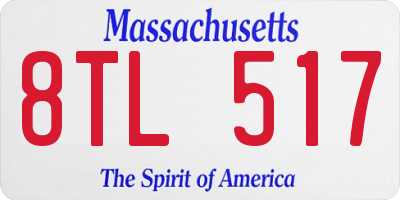 MA license plate 8TL517