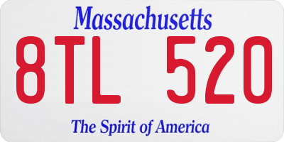 MA license plate 8TL520