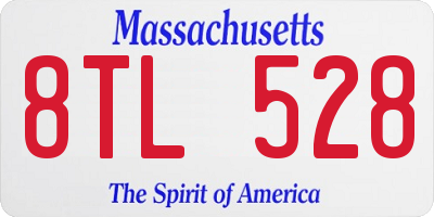 MA license plate 8TL528