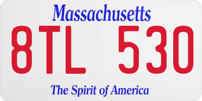 MA license plate 8TL530