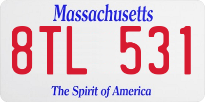 MA license plate 8TL531