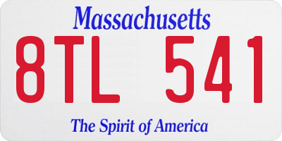 MA license plate 8TL541