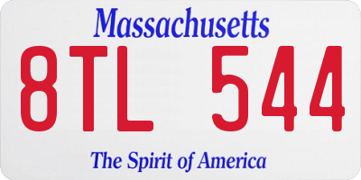 MA license plate 8TL544