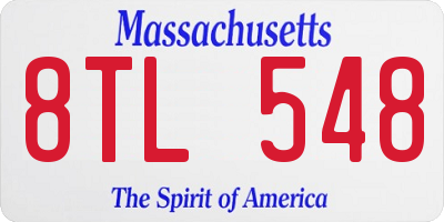 MA license plate 8TL548