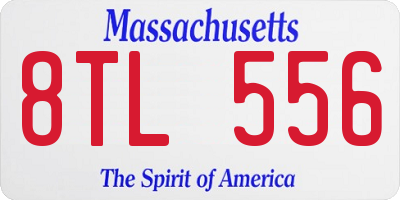 MA license plate 8TL556