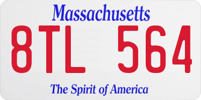 MA license plate 8TL564