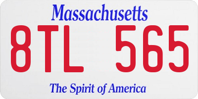 MA license plate 8TL565