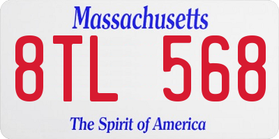 MA license plate 8TL568