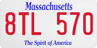 MA license plate 8TL570