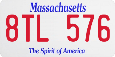MA license plate 8TL576