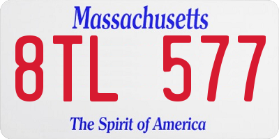 MA license plate 8TL577