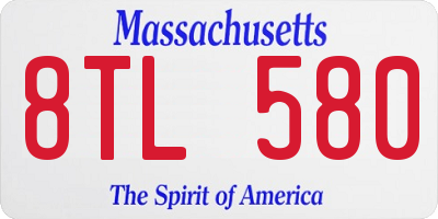 MA license plate 8TL580