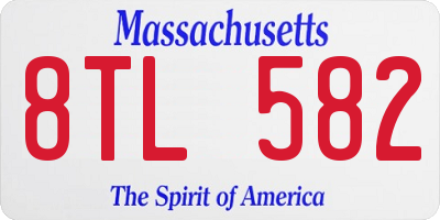 MA license plate 8TL582