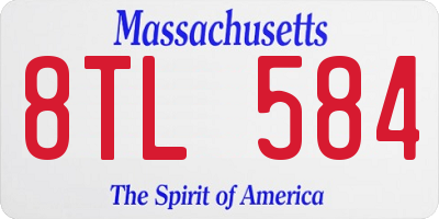 MA license plate 8TL584